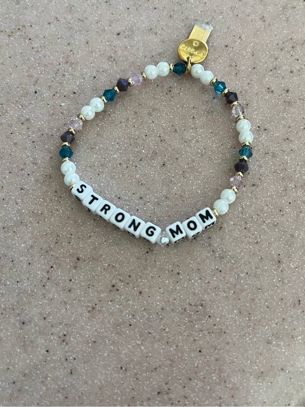 NWOT Little Words Project Strong Mom - March of Dimes Bracelet size S/M - Picture 2 of 4